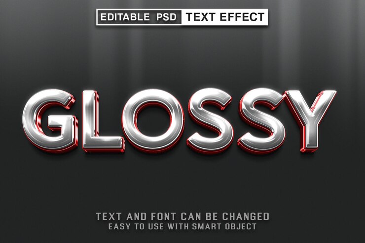 PSD efecto de texto editable brillante