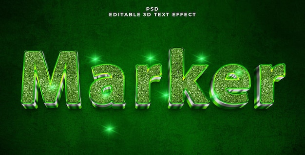 Efecto de texto editable de brillo de neón PSD 3D