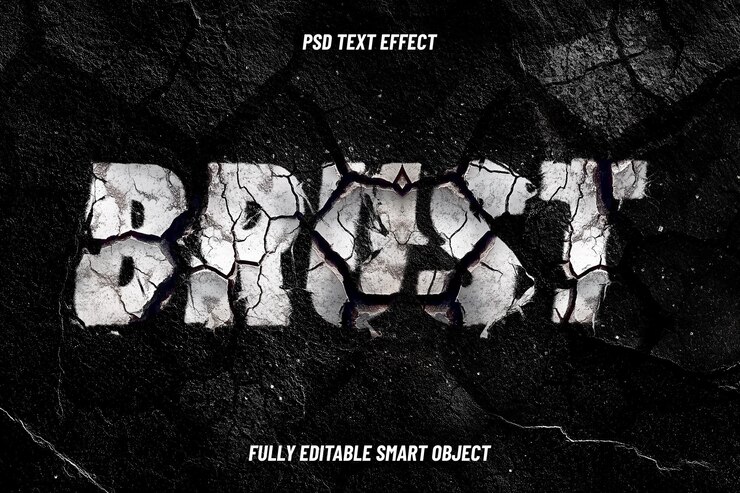 PSD efecto de texto editable brust