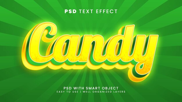 Efecto de texto editable Candy con estilo de texto dulce y fresco