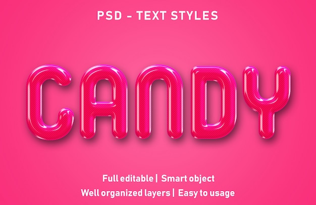 Efecto de texto editable candy