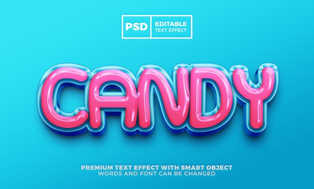 Efecto de texto editable caramelo 3d