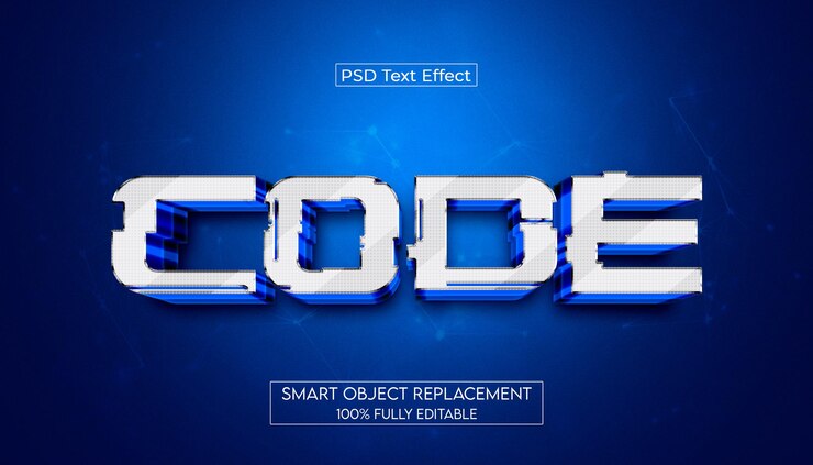 PSD efecto de texto editable de código 3d