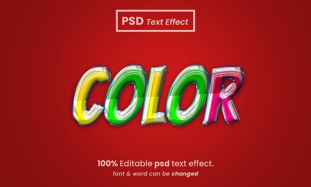 PSD efecto de texto editable en color 3d