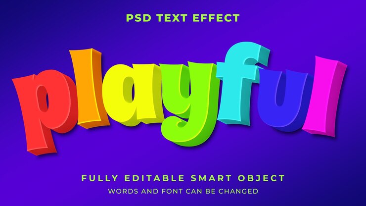 PSD efecto de texto editable colorido