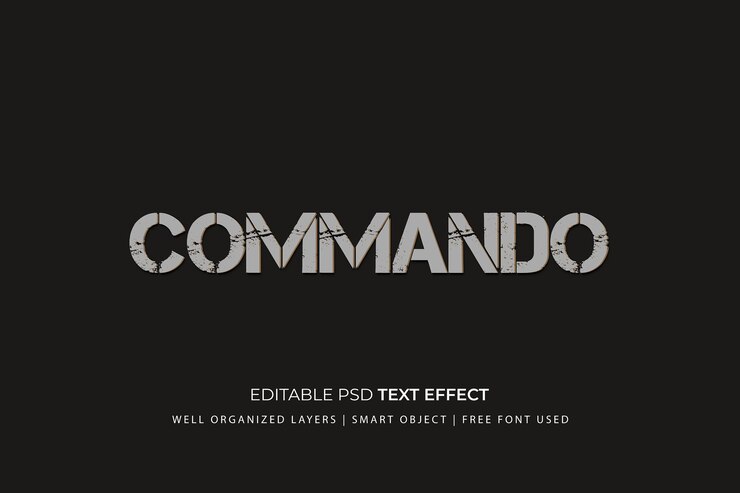 PSD efecto de texto editable por comando