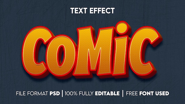 PSD efecto de texto editable para cómics