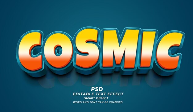 Efecto de texto editable cósmico 3d Estilo PSD de Photoshop