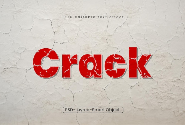 Efecto de texto editable de crack