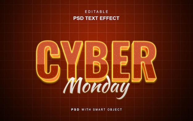 Efecto de texto editable cyber monday