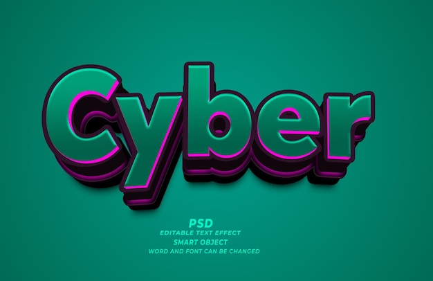 Efecto de texto editable en Cyber PSD 3D