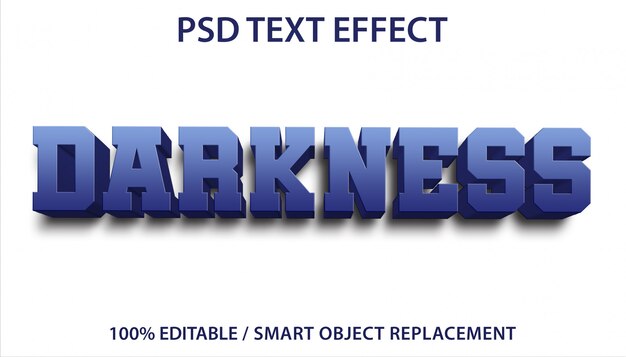 Efecto de texto editable darkness premium