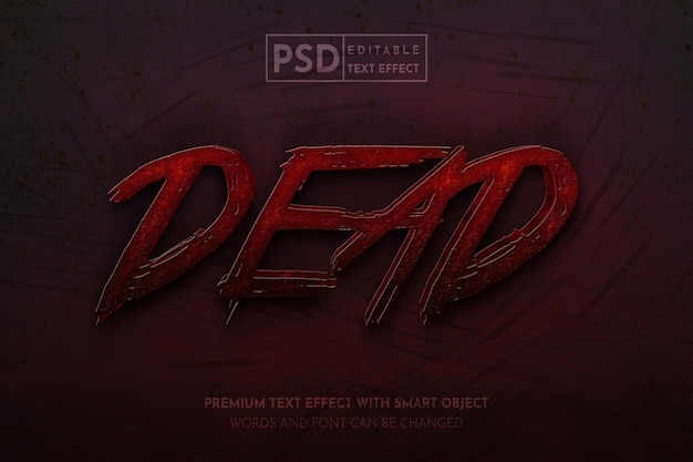 Efecto de texto editable dead horror