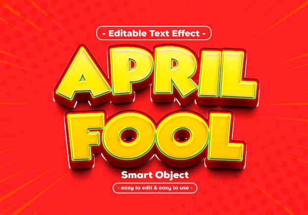 Efecto de texto editable para el día de los tontos de abril