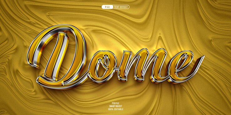 PSD efecto de texto editable domo 3d