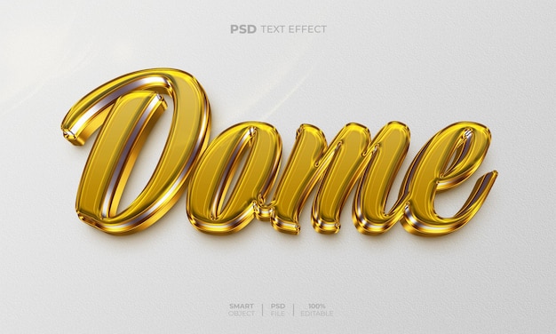 PSD efecto de texto editable domo 3d