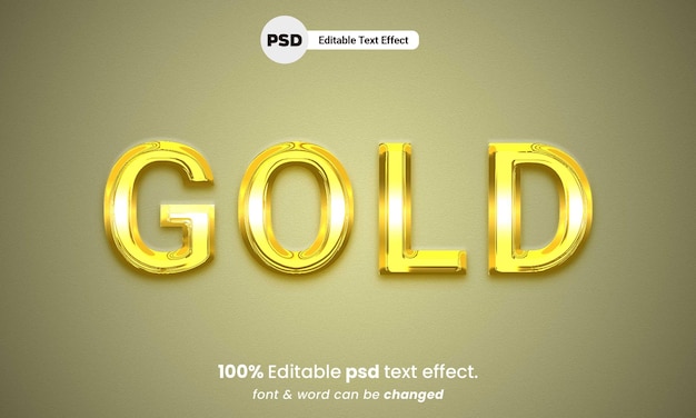 Efecto de texto editable dorado 3d efecto de texto psd