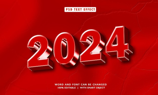 Efecto de texto editable de estilo 3D 2024