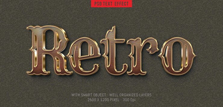 PSD efecto de texto editable estilo 3d de lujo real