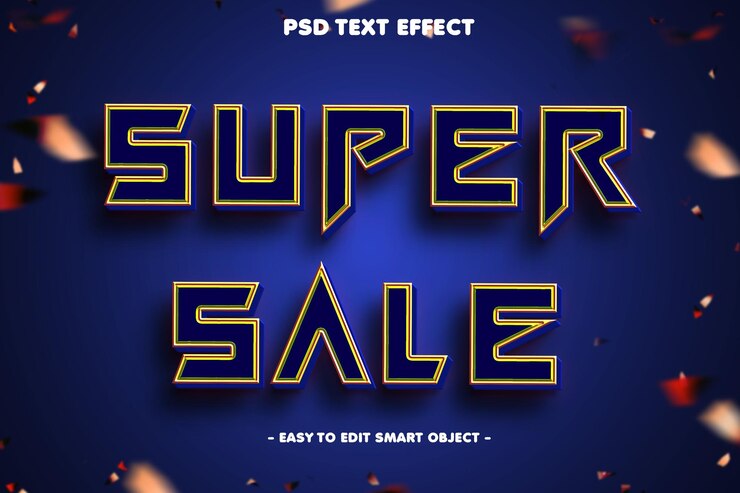 PSD efecto de texto editable de estilo 3d de súper venta