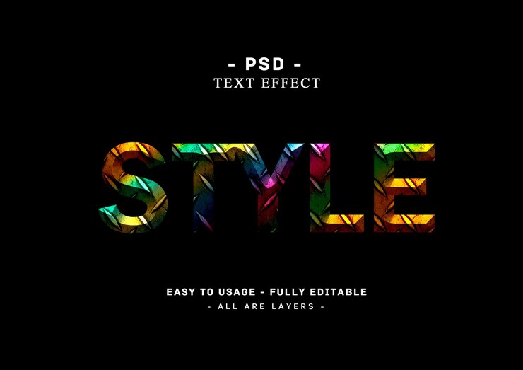 PSD efecto de texto editable de estilo de colores.