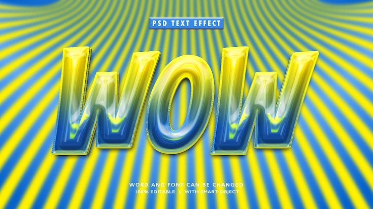 PSD efecto de texto editable de estilo cómico wow
