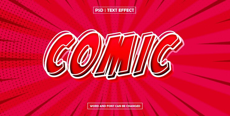 PSD efecto de texto editable de estilo cómico