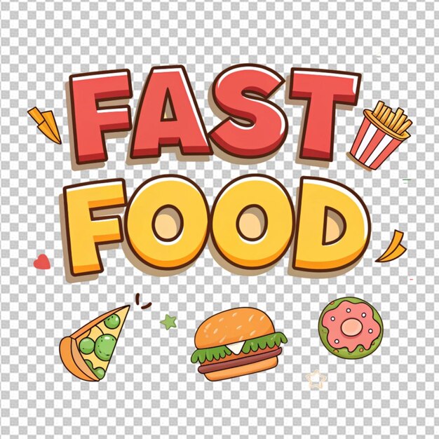 Efecto de texto editable estilo de dibujos animados de comida rápida