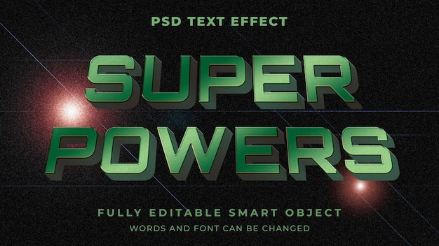 PSD efecto de texto editable de estilo gráfico de superpoder