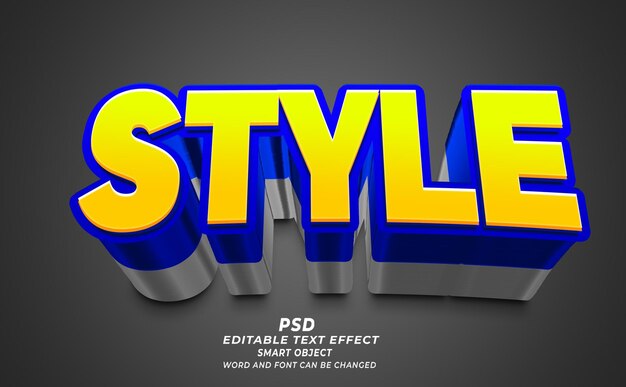 Efecto de texto editable de estilo PSD 3D