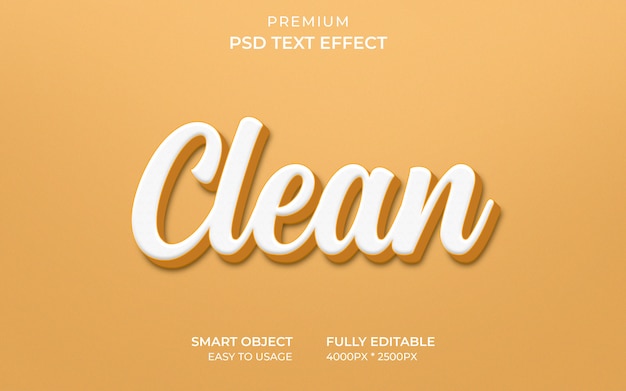 PSD efecto de texto editable: estilo de texto minimalista limpio psd