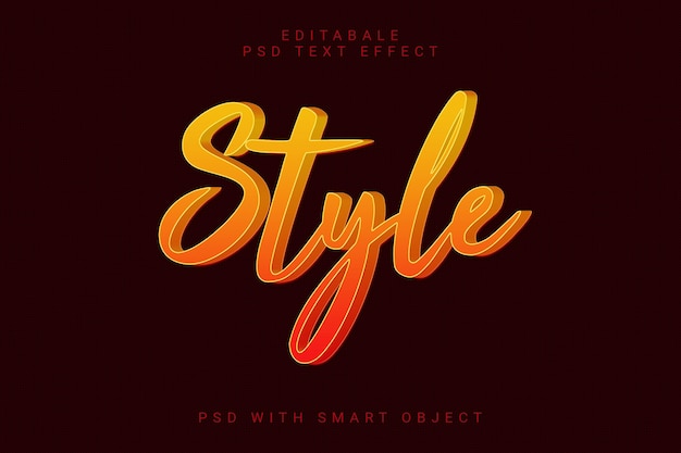 Efecto de texto editable de estilo