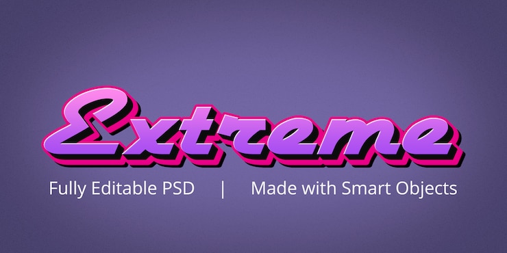 PSD efecto de texto editable extremo de photoshop