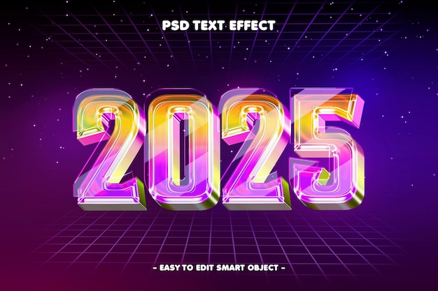 Efecto de texto editable para el feliz año nuevo 2025