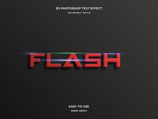 Efecto de texto editable flash 3d psd