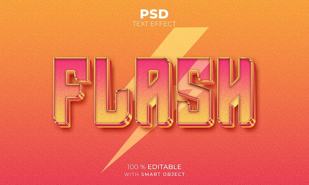 PSD efecto de texto editable flash 3d