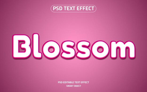 Efecto de texto editable flor
