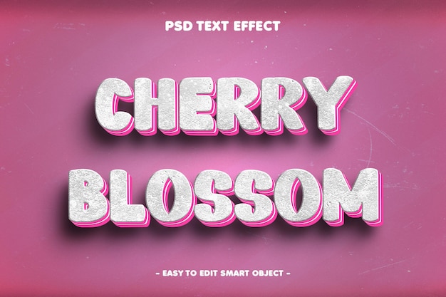 Efecto de texto editable floral de primavera