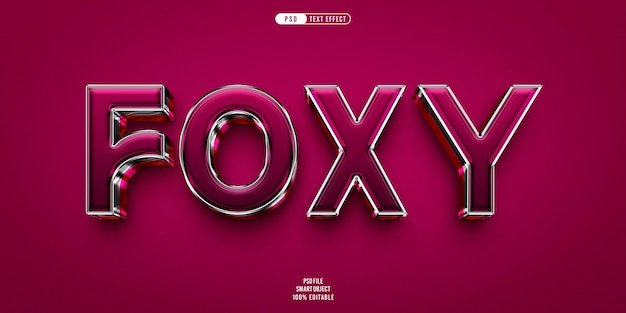 PSD efecto de texto editable foxy 3d