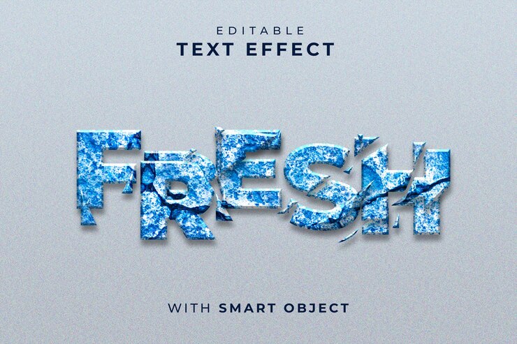 PSD efecto de texto editable fresco con fuente de estilo de bloqueo