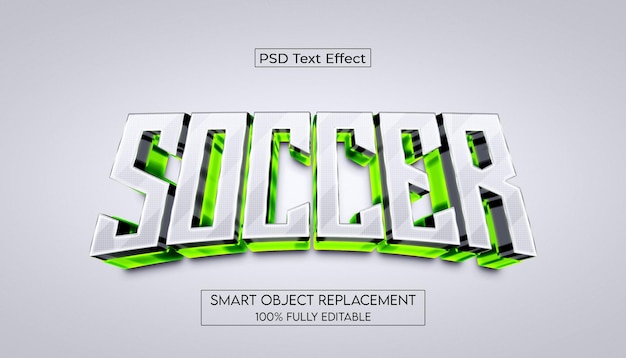 PSD efecto de texto editable para fútbol 3d