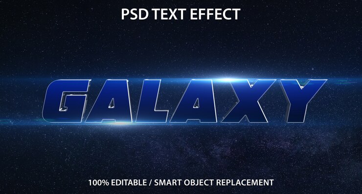 PSD efecto de texto editable galaxy