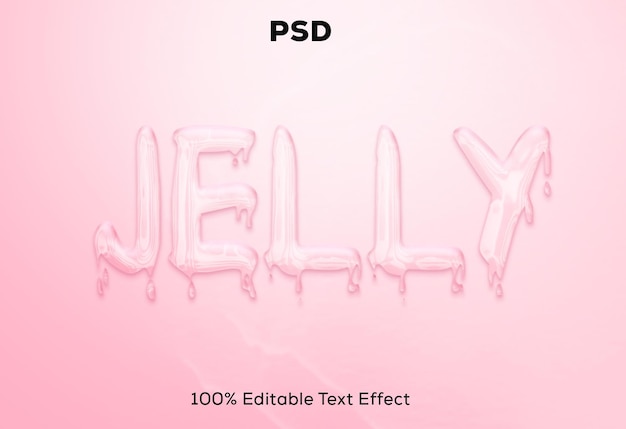 PSD efecto de texto editable en gelatina 3d