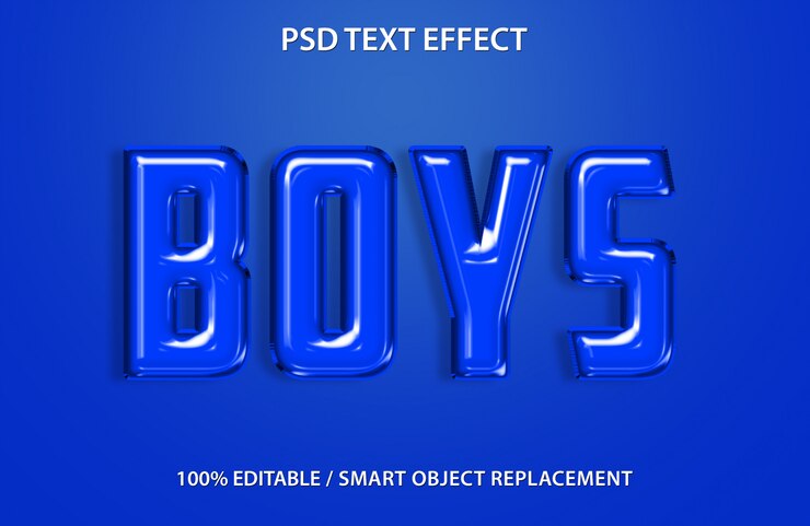 PSD efecto de texto editable globo azul