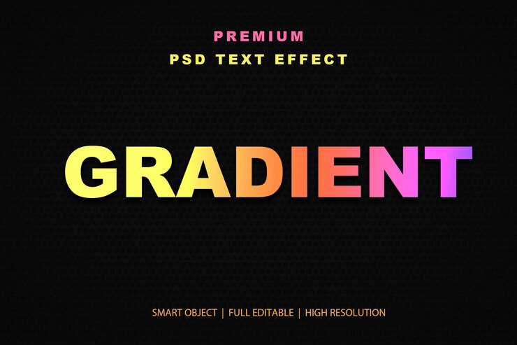 PSD efecto de texto editable con gradiente