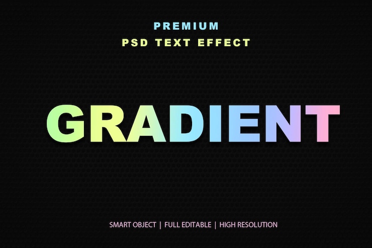 PSD efecto de texto editable con gradiente
