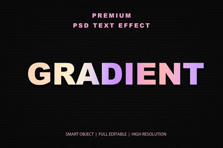 PSD efecto de texto editable con gradiente