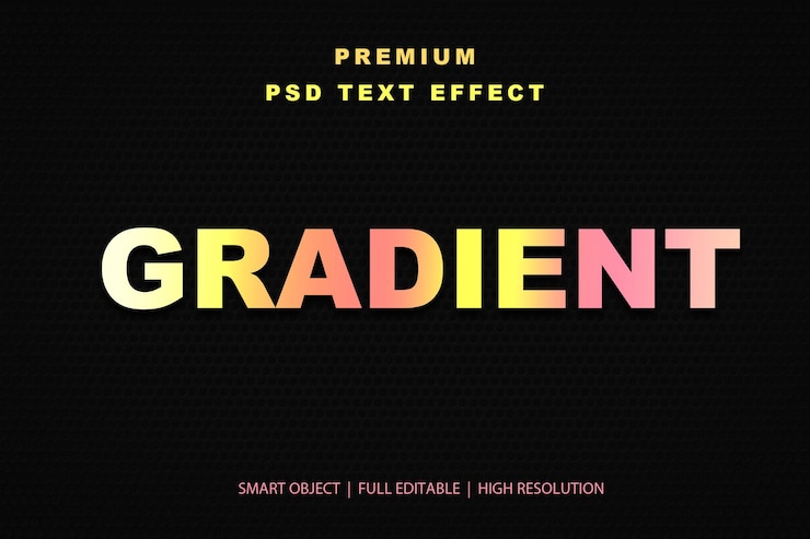 PSD efecto de texto editable con gradiente