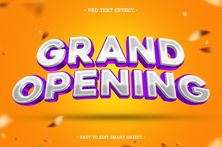 PSD efecto de texto editable de gran inauguración