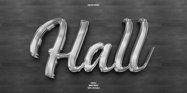 PSD efecto de texto editable hall 3d